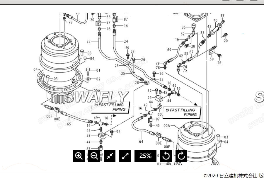 Przekładnia obrotowa Hitachi EX2500 9211624