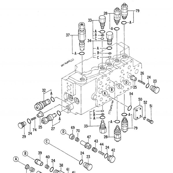 Hitachi EX300-2 hydrauliczny zawór sterujący 4314749